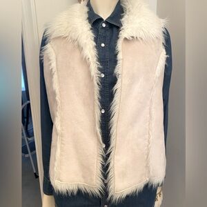 Faux suede and fur vest